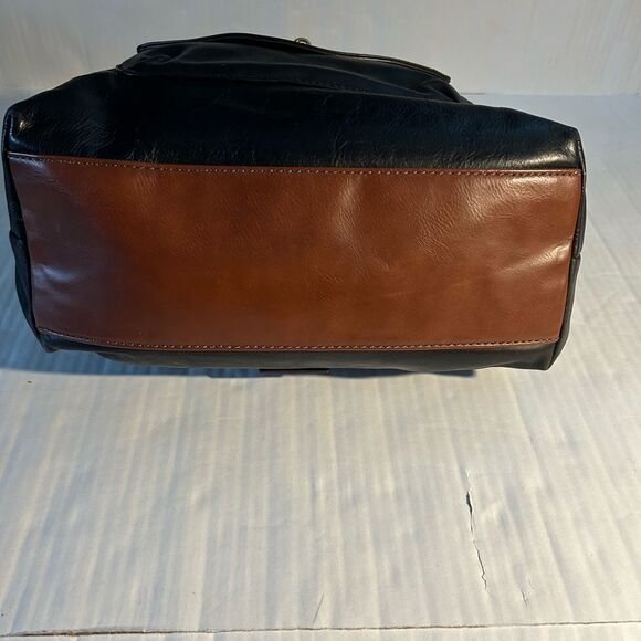 Fossil Vintage Classic Black and Brown Shopper Tote Shoulder Bag - Picture 6 of 14